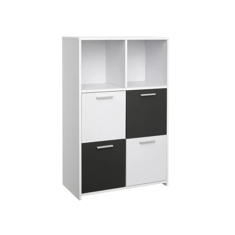 Moderner Bücherschrank Weiß-Grau