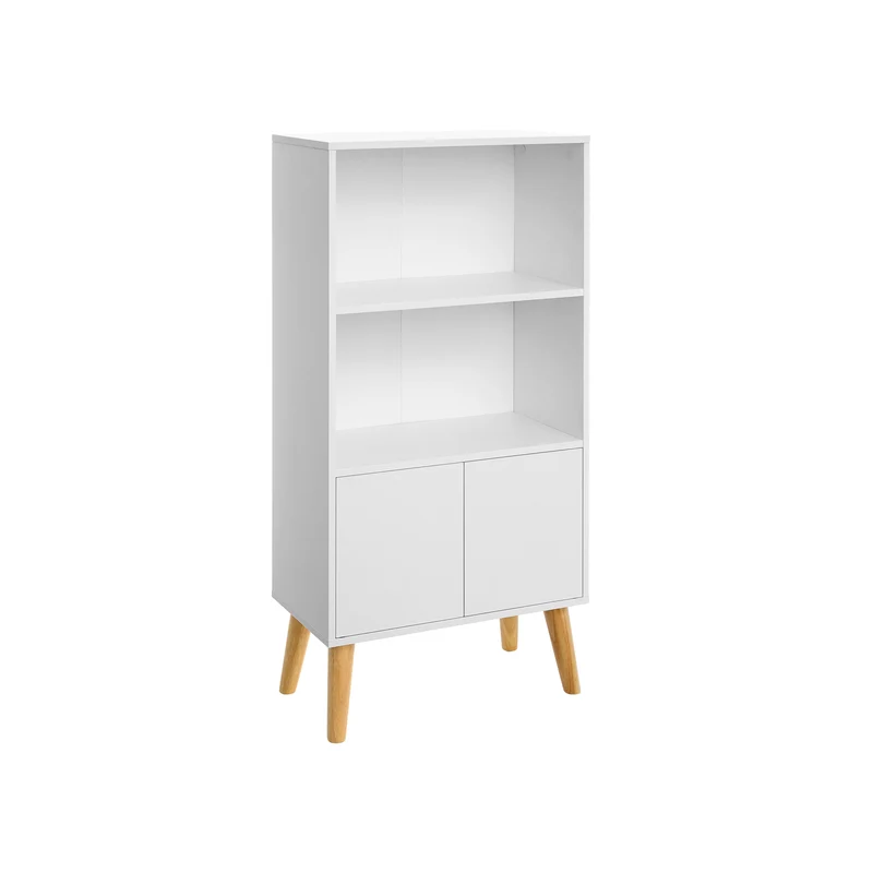 Bücherregal mit 2 Ablagen und Schranktüren