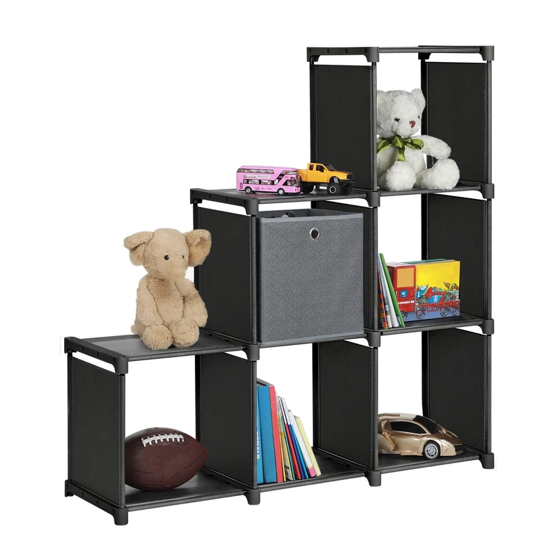 Treppenregal mit 6 Würfeln