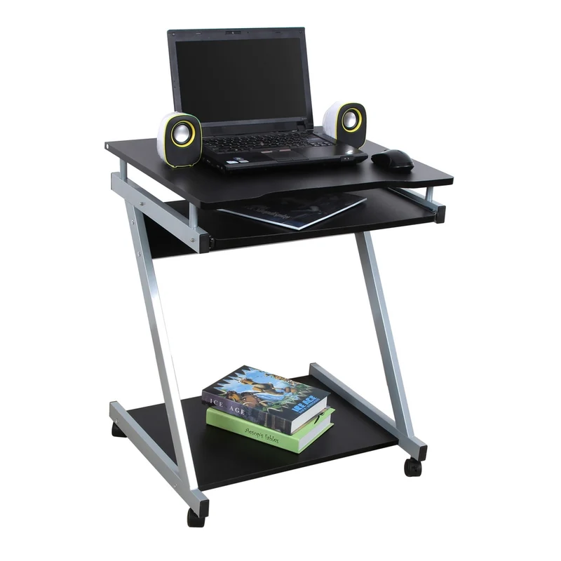 Rollbarer Computertisch mit Tastaturauszug