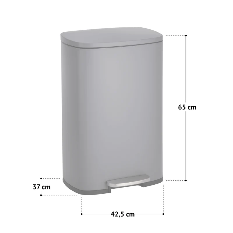 B-Ware TQ50 Mülleimer 50 Liter Grau