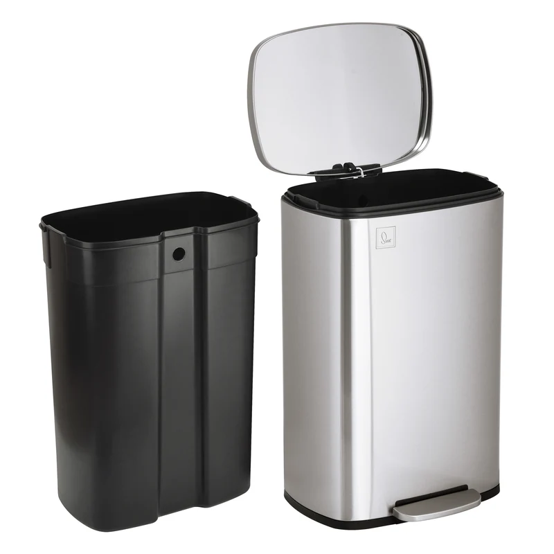 B-WareTQ50 Mülleimer 50 Liter Silber