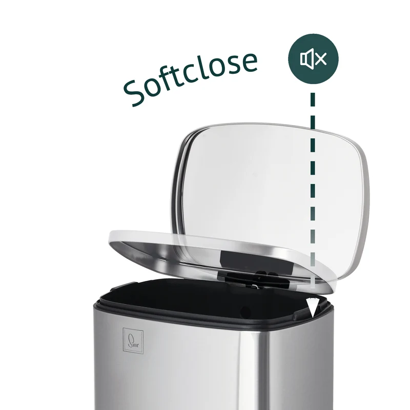 B-WareTQ50 Mülleimer 50 Liter Silber