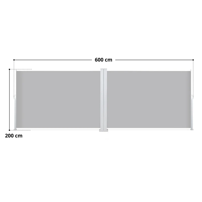 B-Ware SVITA Doppelseitenmarkise 600x200 Hellgrau