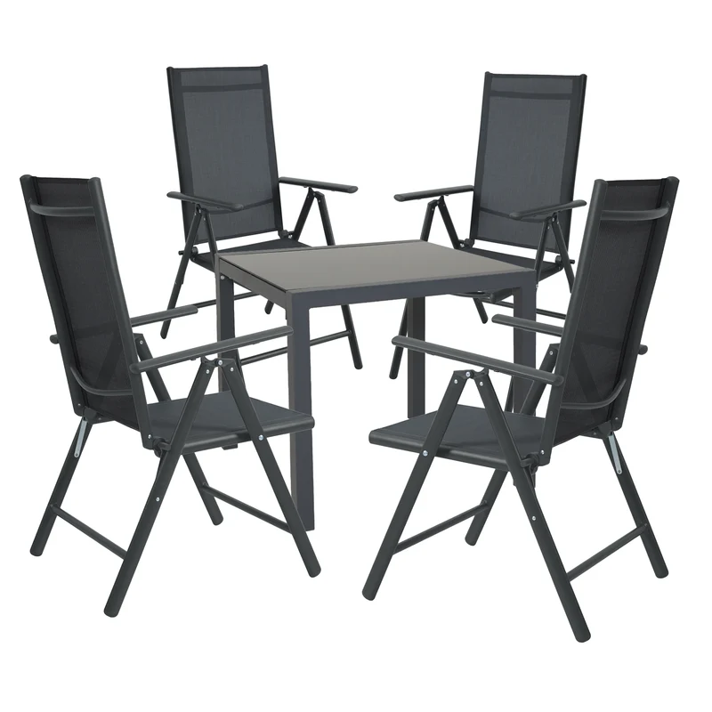 Set Gartentisch + 4 Gartenstühle