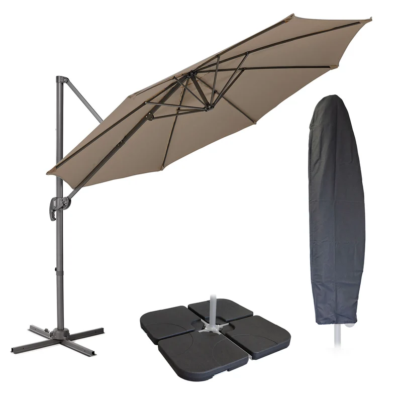 Set Ampelschirm 3m + Haube + Gewichte