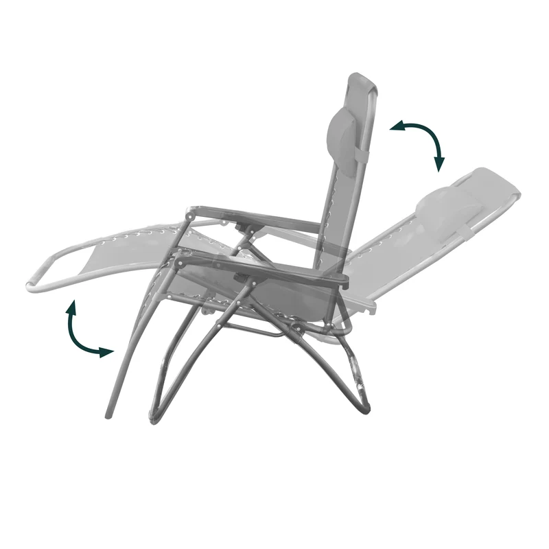 B-Ware Gartenstuhl 2er Set mit Kopfkissen Grau