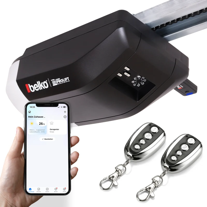 Belko® Garagentorantrieb ProLift 1200 N mit WiFi | für Schwing- & Sektionaltore bis 17 m² | LED & 2 Fernbedienungen
