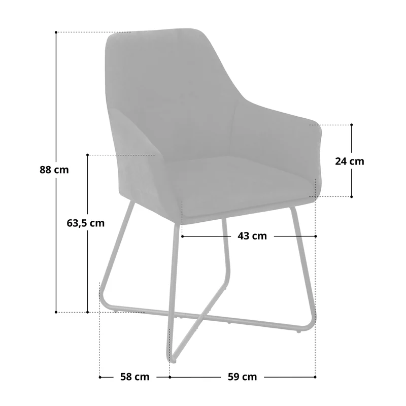 B-Ware JOSIE Dining 2er Set Stoff Hellbraun