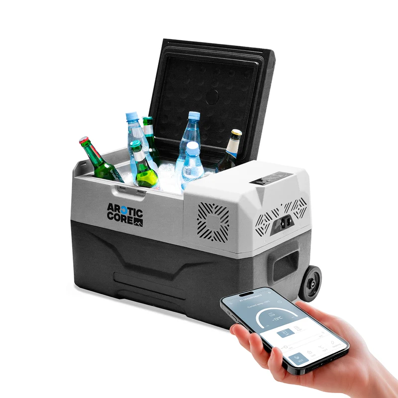 Belko® ArcticCore Kompressor Kühlbox – elektrisch kühlen & gefrieren – 30L / 50L – 12/24V & 100–240V – tragbare Auto & Camping Kühltruhe – grau