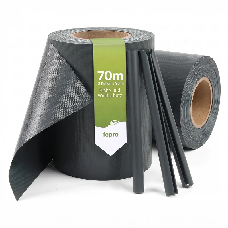 Fepro® PVC Sichtschutzstreifen für Doppelstabmattenzaun, inkl. Befestigungsclips (Farben & Längen wählbar)