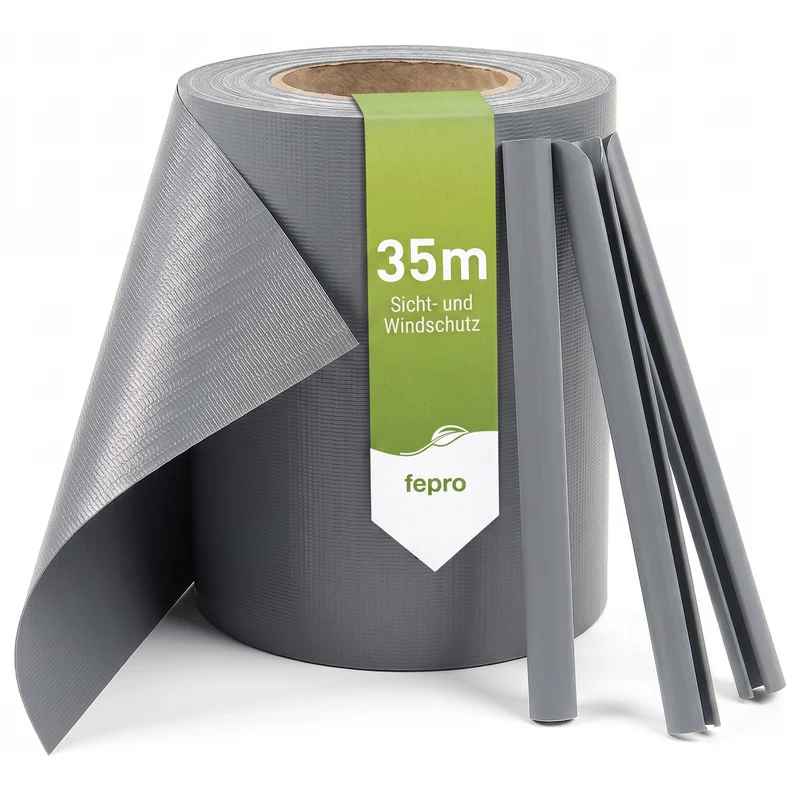 Fepro® PVC Sichtschutzstreifen für Doppelstabmattenzaun, inkl. Befestigungsclips (Farben & Längen wählbar)