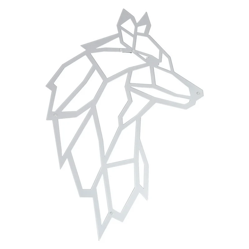 Wanddeko aus Metall | 38 x 55 cm | Wolf Silber