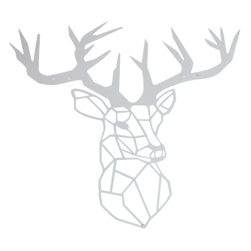 Wanddeko aus Metall | 42 x 47 cm | Hirsch Silber