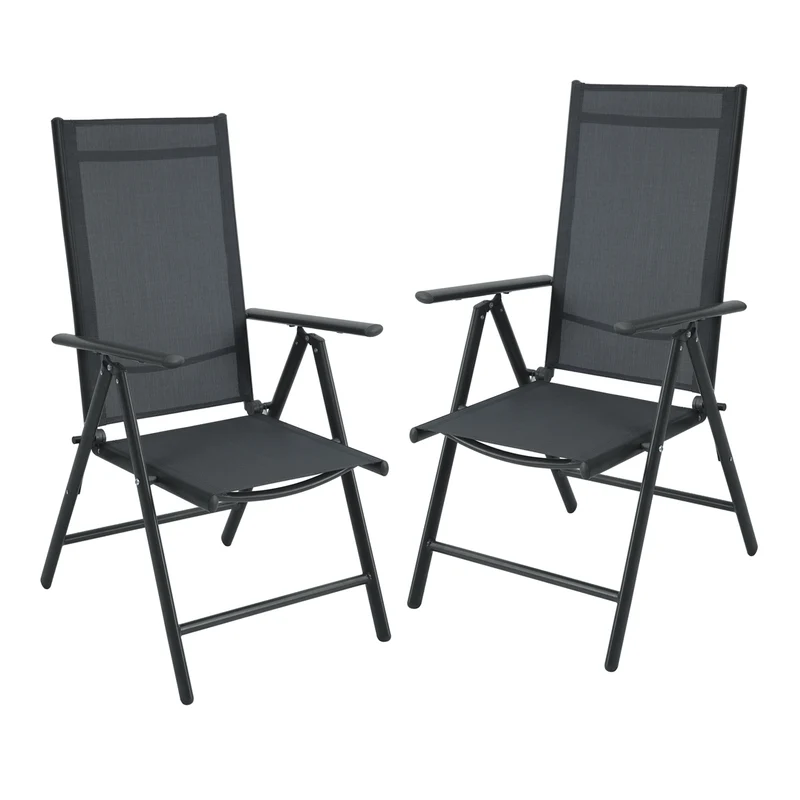 B-Ware 2er Set Gartenstühle Anthrazit