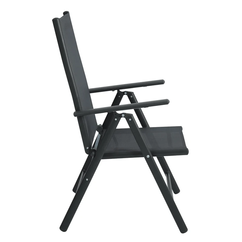 B-Ware 2er Set Gartenstühle Anthrazit