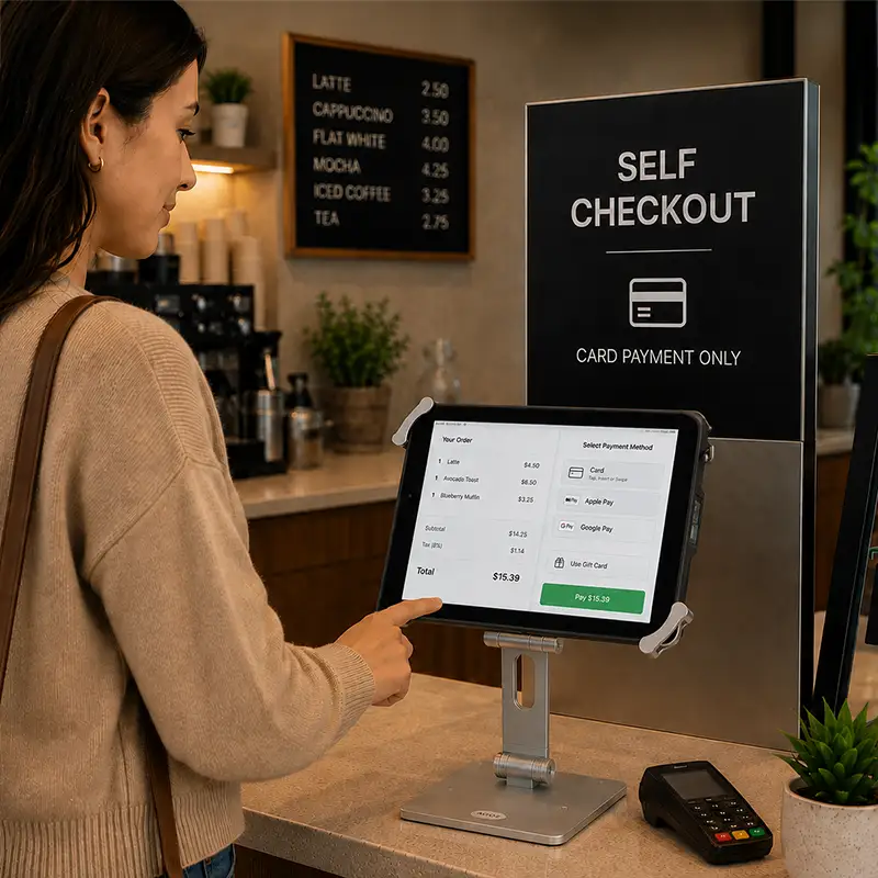 Unitech RT112 Flacher POS-Tablet-Ständer für kompakte Kassen | Agoz
