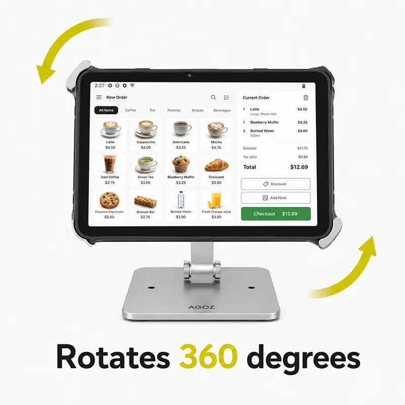 Unitech RT112 Flacher POS-Tablet-Ständer für kompakte Kassen | Agoz