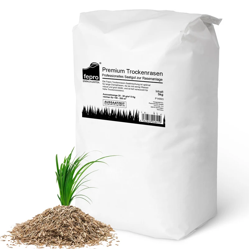 Fepro® Rasenmix Premium Select Mischung und dürreresistenter Trockenrasen für ca. 40 - 800 m²