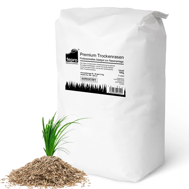 Fepro® Rasenmix Premium Select Mischung und dürreresistenter Trockenrasen für ca. 40 - 800 m²