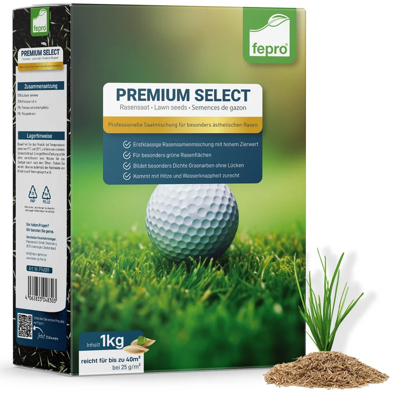 Fepro® Rasenmix Premium Select Mischung und dürreresistenter Trockenrasen für ca. 40 - 800 m²
