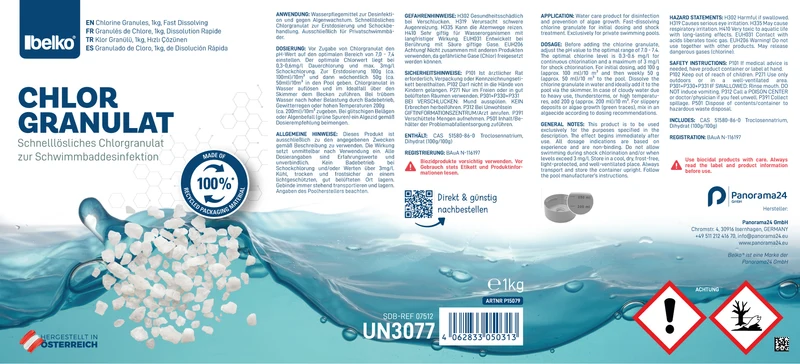 Belko® Chlorgranulat – Schnelllösliches Poolchlor für Pool & Whirlpool