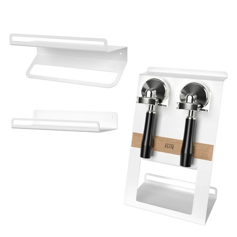 FLATE® Barista Station + Universal Shelf + Towel Shelf Bundle (Weiß)