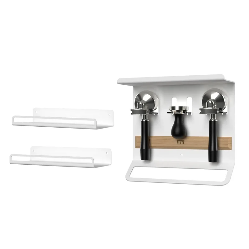 FLATE® Barista Board + Universal Shelf Bundle (Weiß)