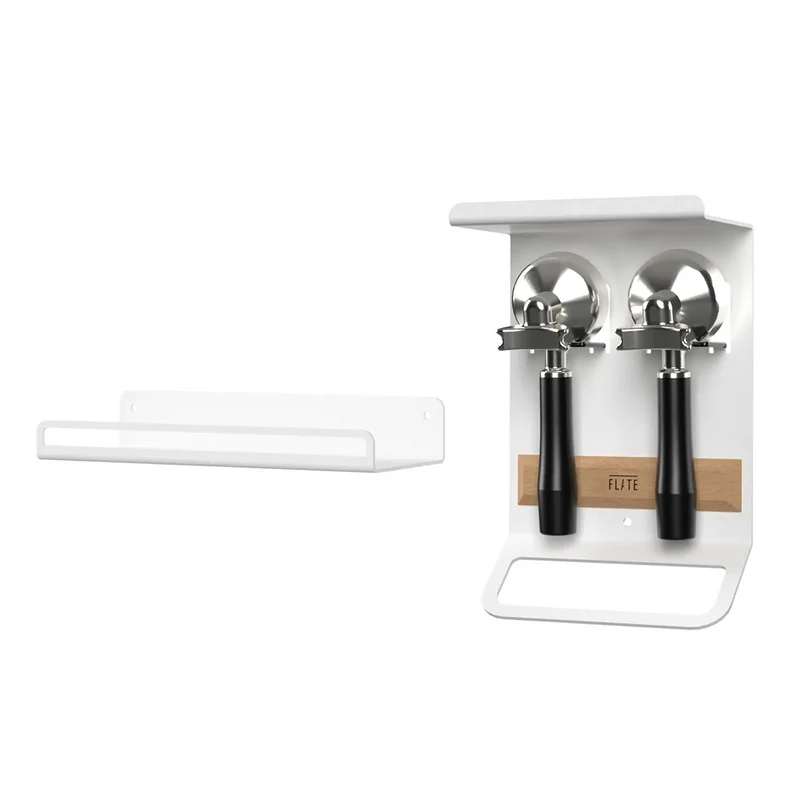 FLATE® Barista Rack Mini + Universal Shelf Bundle (Weiß)