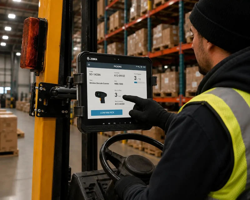 Halterung für Zebra Rugged-Tablet am Gabelstapler | Agoz