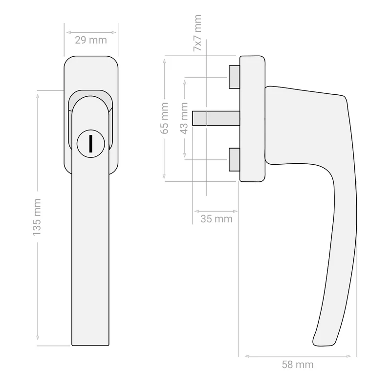 P24® Abschließbare Fenstergriffe weiß, Gleichschließend - Kindersicherung Fenstersicherung mit Schloss in Stiftlänge 35mm - Fensterschloss RAL 9016