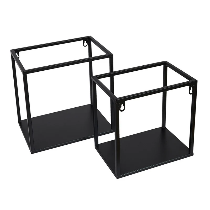 Wandregal aus Metall l Metallregal l 2er Set l Schwarz