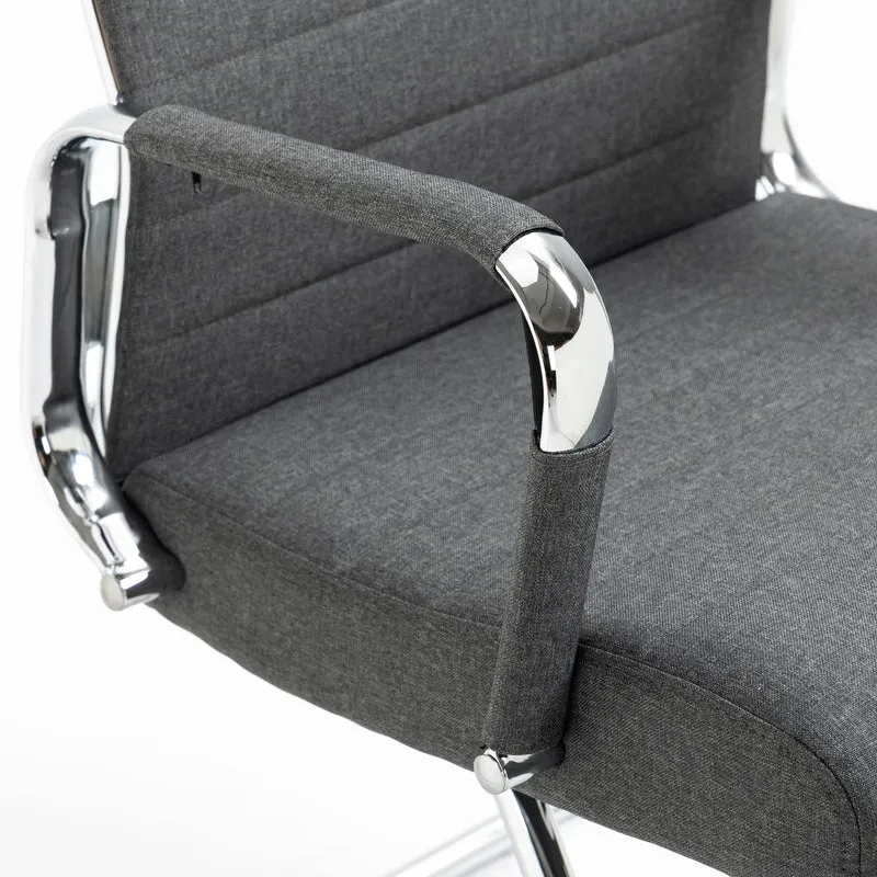 B-Ware OFFICE COMFORT 2er Set LB Besucherstühle Stoff Dunkelgrau