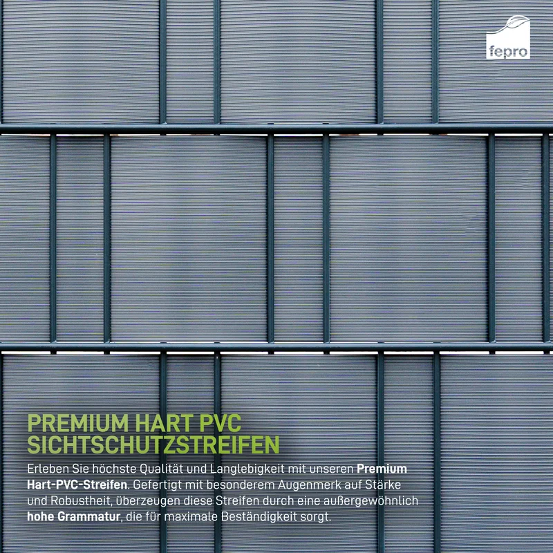 Fepro® Sichtschutzstreifen Grau RAL7040 10x 2,525m