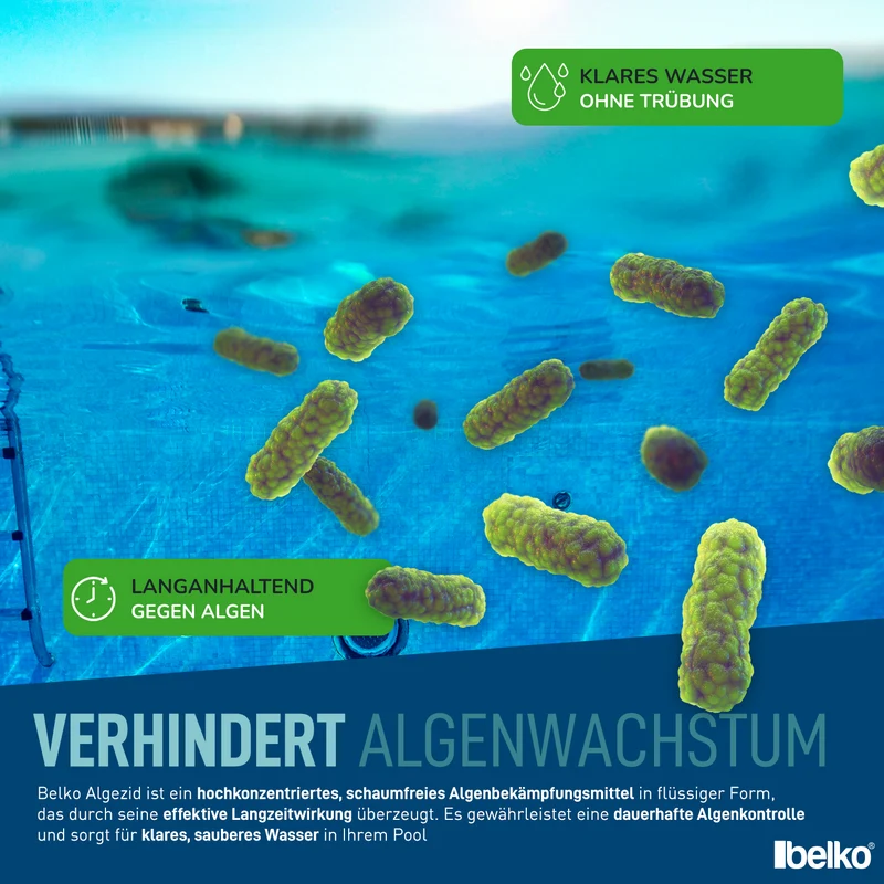 Belko® 5L Algizid Algenverhütung Anti - flüssig Algenmittel Pool Schwimmbad ohne Chlor