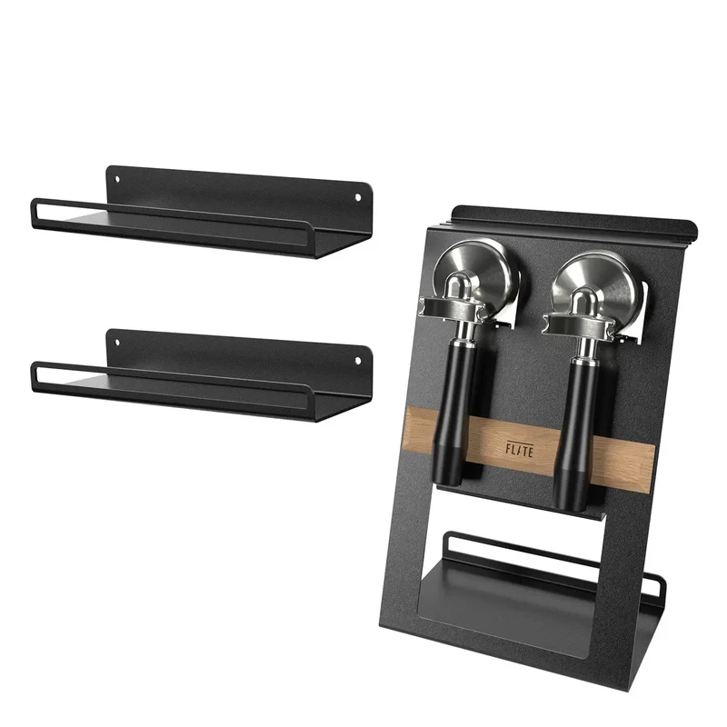 FLATE® Barista Station + Universal Shelf Bundle (Schwarz)