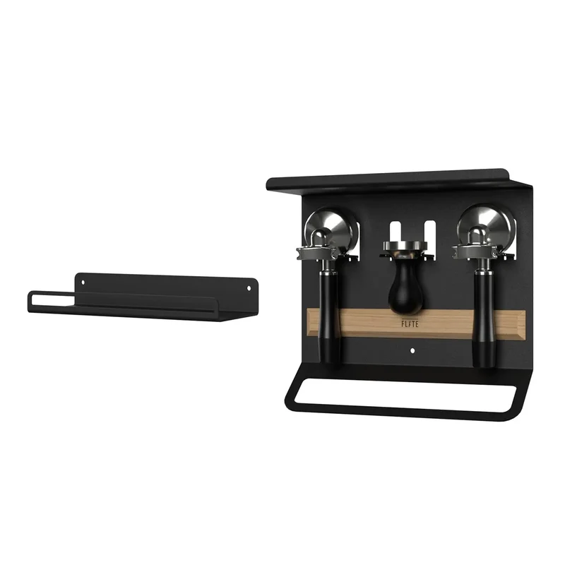 FLATE® Barista Board + Universal Shelf Bundle (Schwarz)