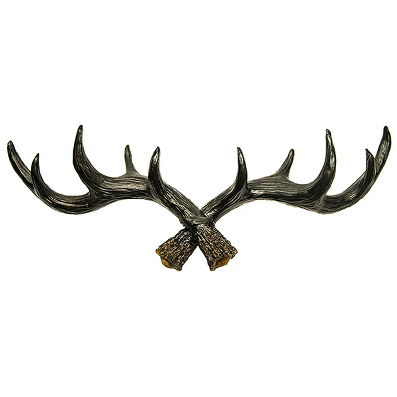 Geweih Garderobe | 49 cm | Schwarz | Kleiderhaken