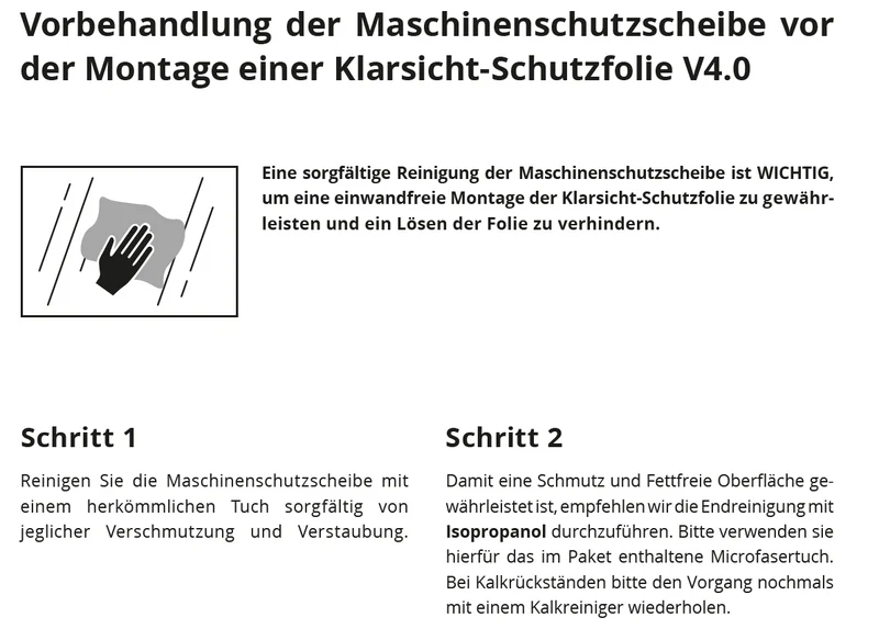 Klarsicht-Schutzscheibe