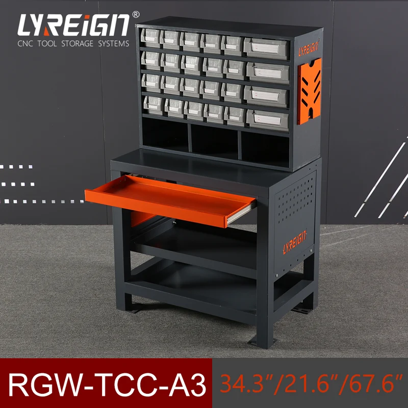 Werkbank mit Regal für Verbauchsmittel