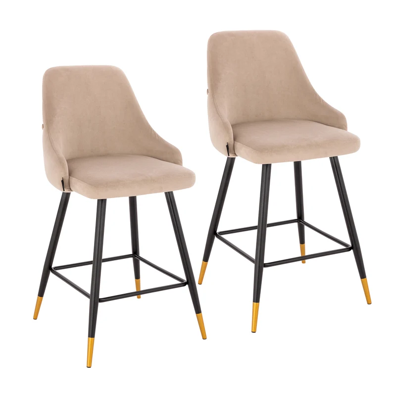 B-Ware ALEX 2er Set Barhocker Taupe