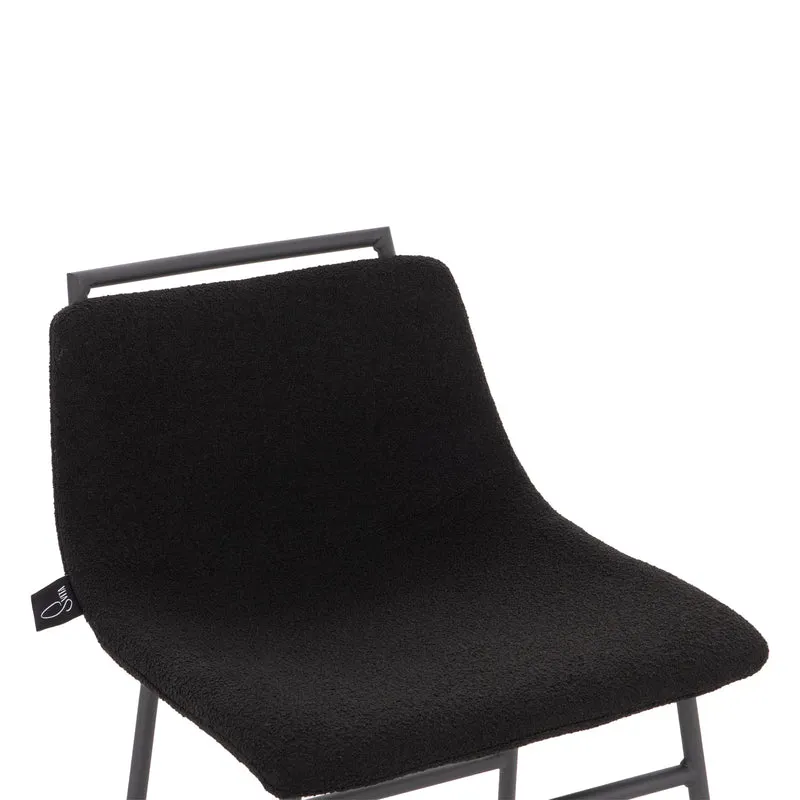 B-Ware 2er Set CAMILLE Barhocker Boucle Schwarz