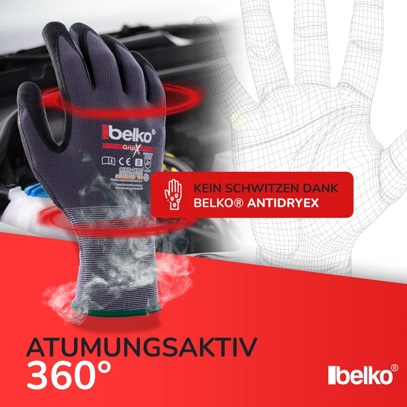 Belko® GripX Arbeitshandschuhe (Menge & Größen Wählbar)