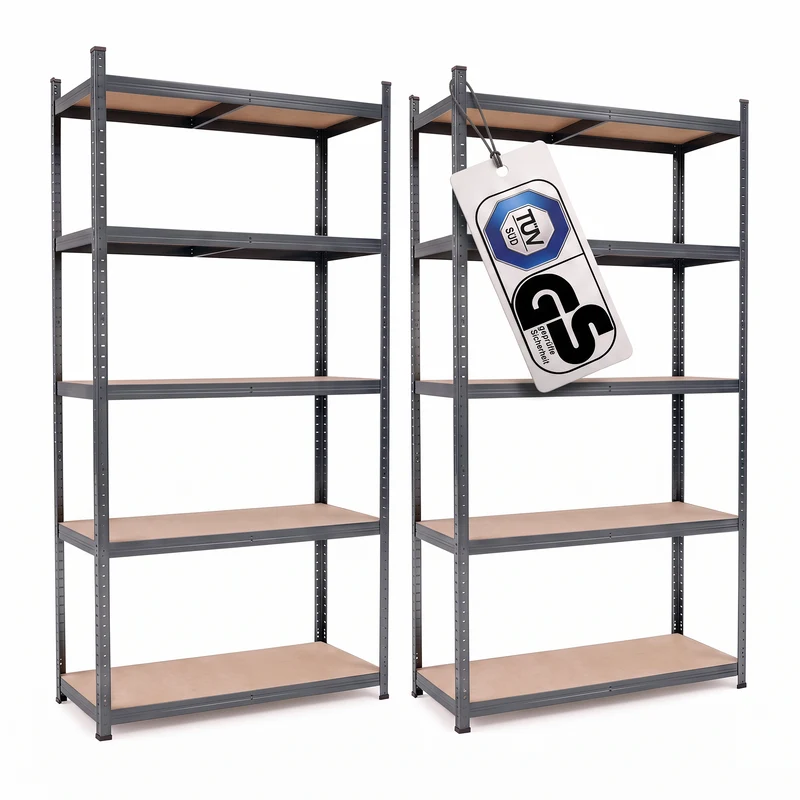 Belko® Schwerlastregal C114 Doppelpack, 180x90x40 cm, 5 Böden, 175kg Tragkraft pro Boden, (Farbe wählbar) - Lagerregal, Steckregal