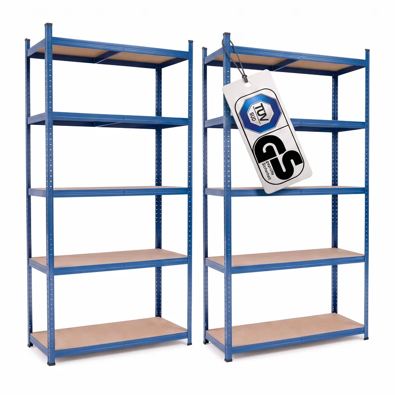 Belko® Schwerlastregal C114 Doppelpack, 180x90x40 cm, 5 Böden, 175kg Tragkraft pro Boden, (Farbe wählbar) - Lagerregal, Steckregal