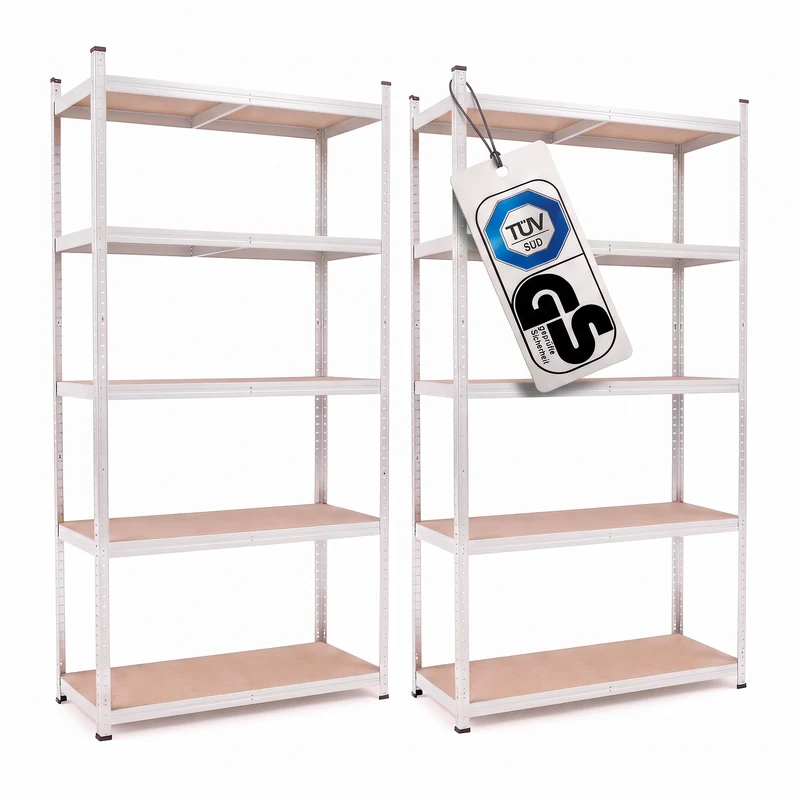 Belko® Schwerlastregal C114 Doppelpack, 180x90x40 cm, 5 Böden, 175kg Tragkraft pro Boden, (Farbe wählbar) - Lagerregal, Steckregal