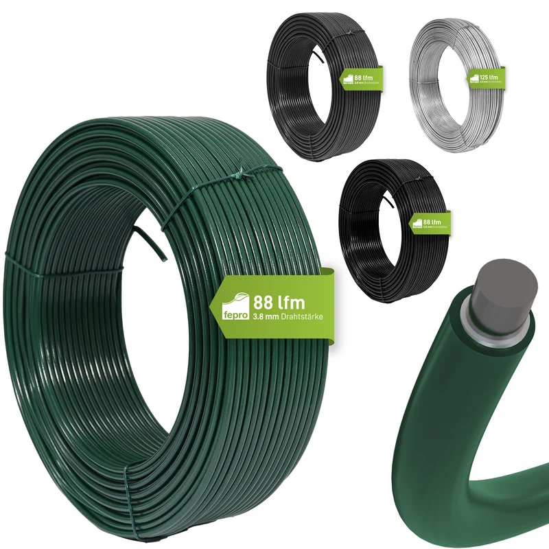 Fepro® Spanndraht Bindedraht Draht Basteldraht Maschendraht Zaundraht Drahtring