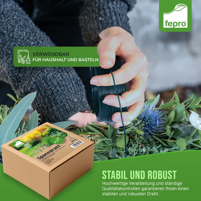 Fepro® Spanndraht Bindedraht Draht Basteldraht Maschendraht Zaundraht Drahtring