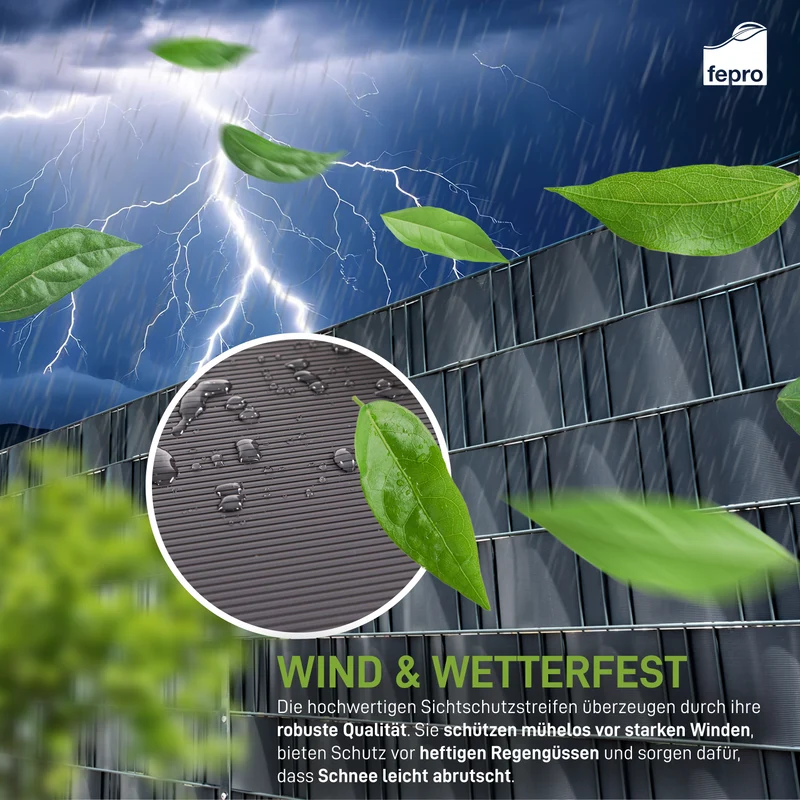 Fepro® Sichtschutzstreifen Anthrazit RAL7016 10x 2,525m