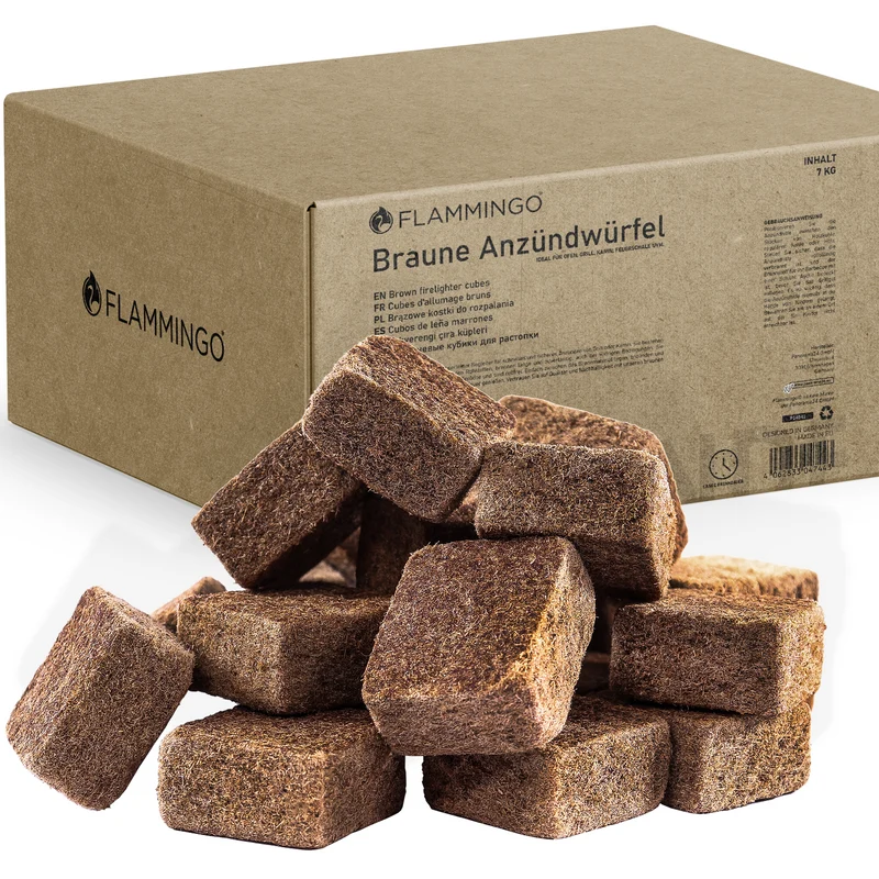 Flammingo® Anzündwürfel, braun, 7 kg Karton